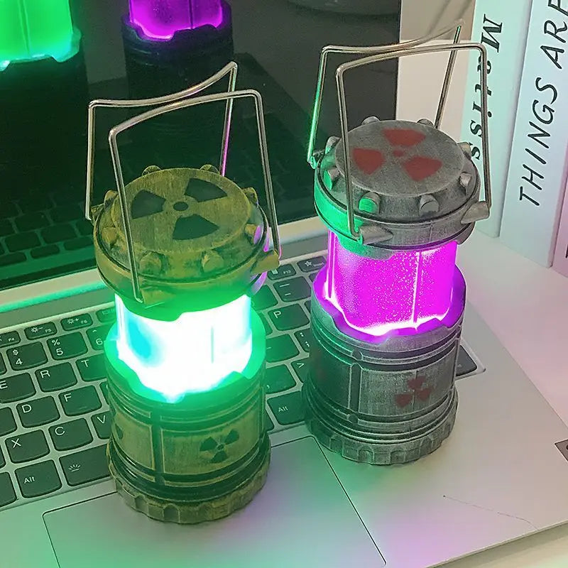 Mini Simulation Nuclear Reactor Lantern Handheld Camping Light Halloween Night Lamp Home Decorative Ornaments Gift