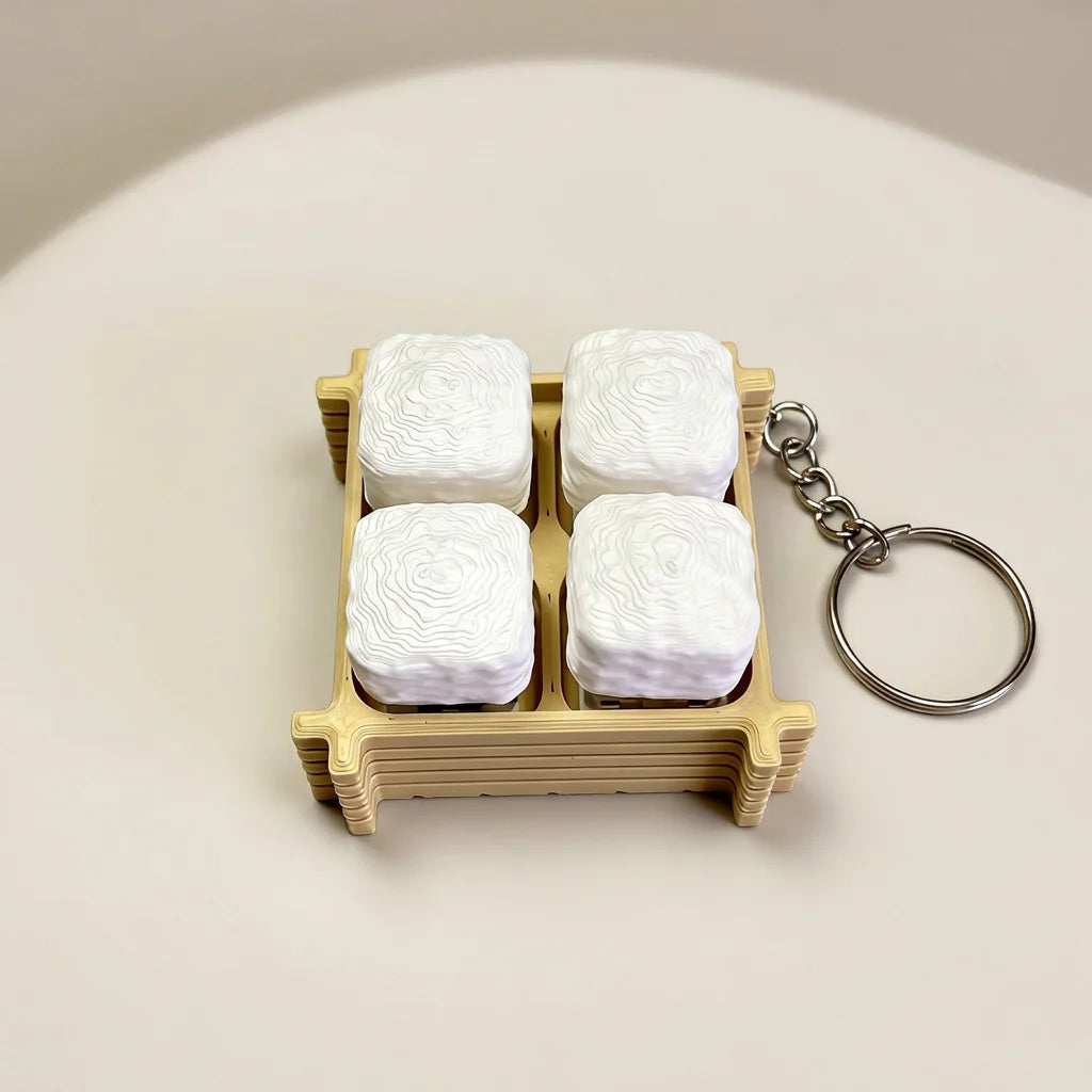 Novelty 9 Keys Fidget Clicker Simulated Tofu Press Buttons ASMR Stress Relief Fidget Toy Anti‑Stress Toy For Party Gift