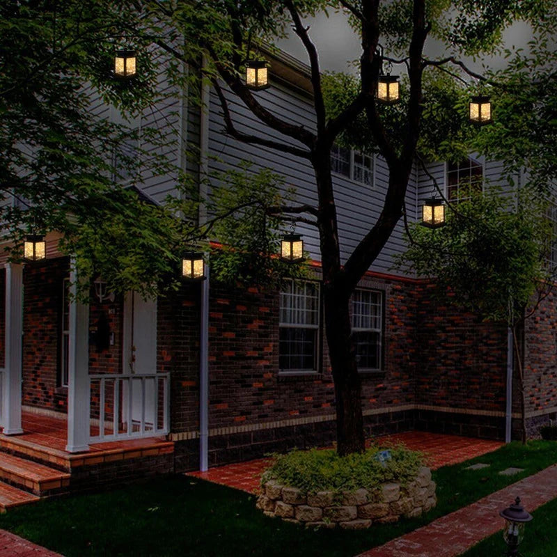 Solar Palace Lantern Hanging Candle Lamp Outdoor LED Waterproof Lights for Garden Patio Yard Lawn Landscape Vintage Lantern Deco