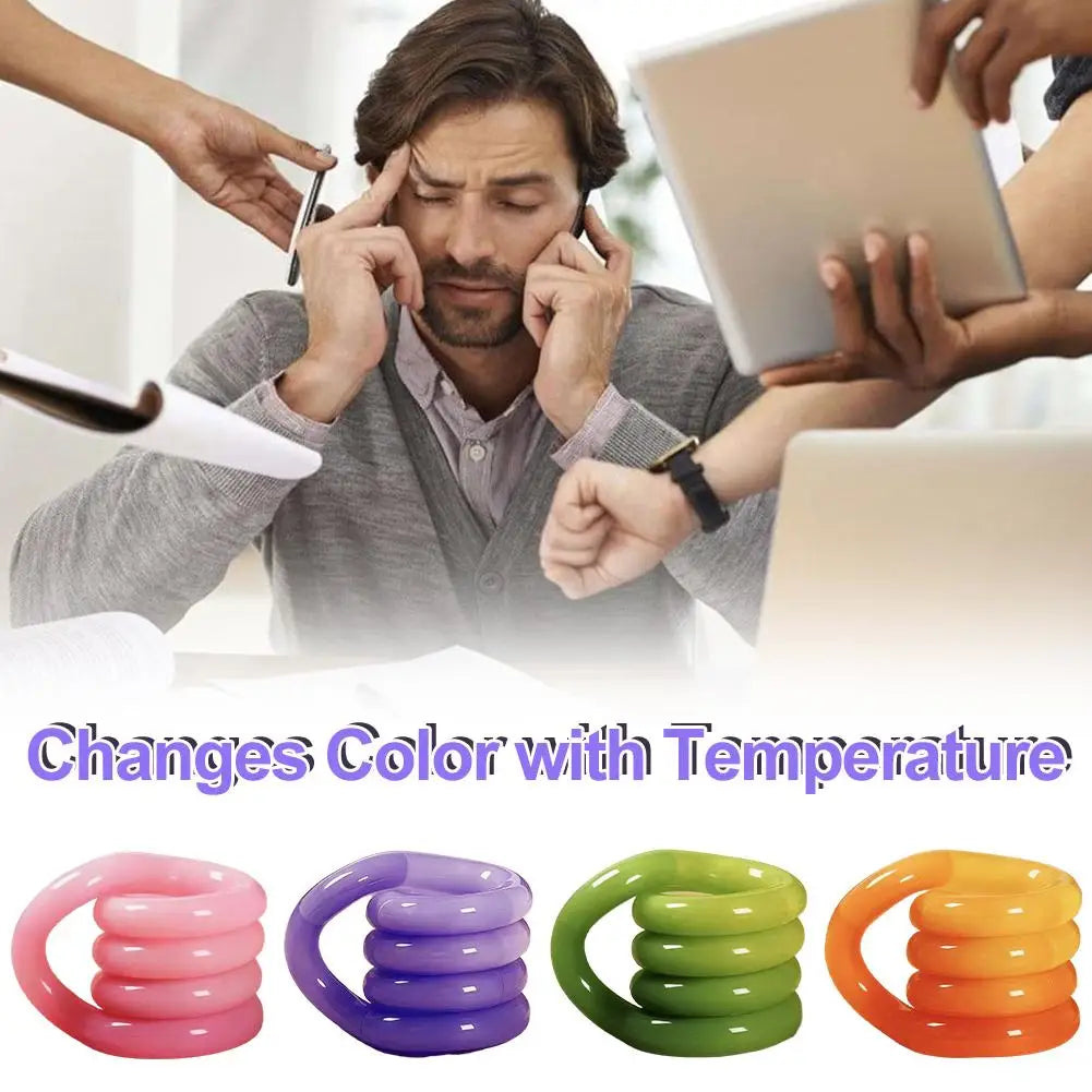 Twisty Fidget Toys Twist And Spin Sensory Toys Changes Color With Temperature For Kids Adults Stress Relief Toys