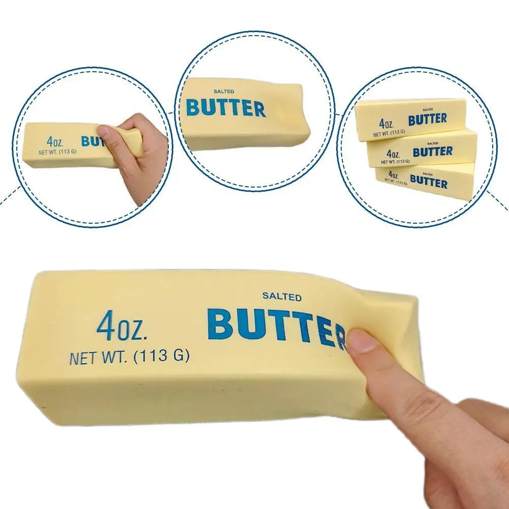 Squishy Butter Stick Fidget Toy - Slow Rising Sensory Squeeze Toy for Stress & Anxiety Relief, Cute Fake Food Desk Toy, Novelty