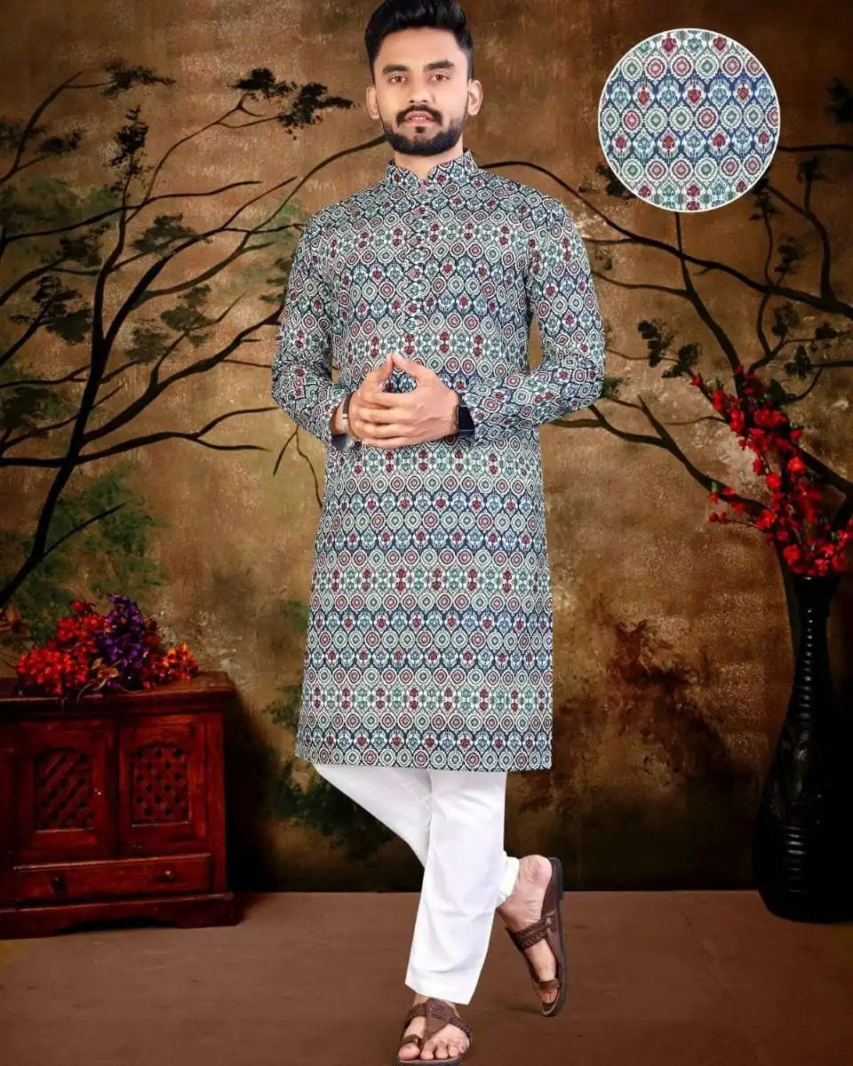 Men Islamic Arabian Patchwork Striped Embroidery Eid Muslim Long Robe Jubba Casual Thobe Men Muslim Islamic Men Robe