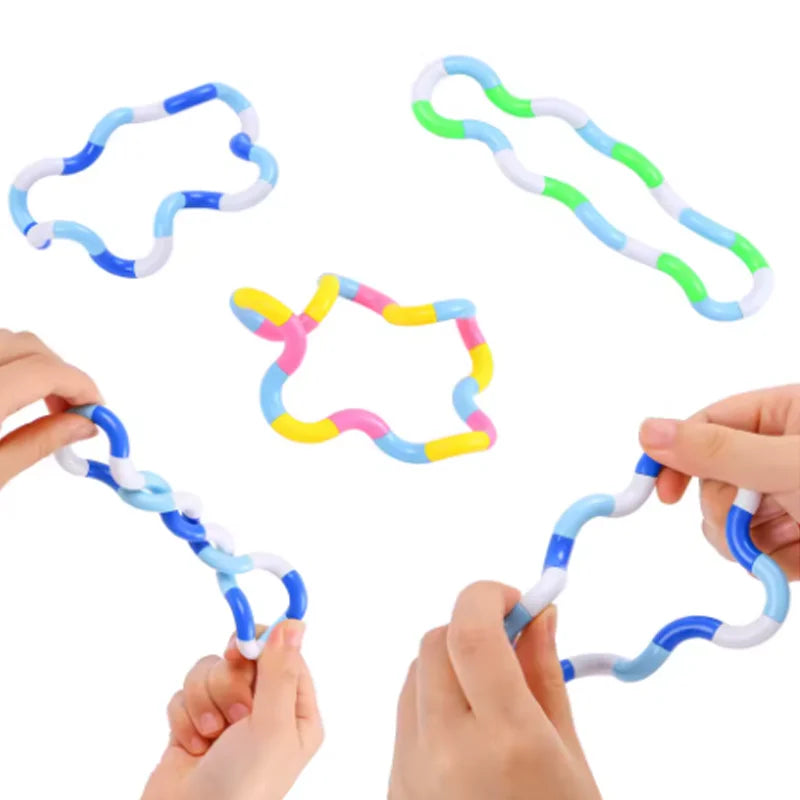 Sensory Fidget Toys -  Multicolor Twisty Fidget Toys Stress Relief, Decompression - Squeeze, Twist, Chain Spinner Alternative Gi
