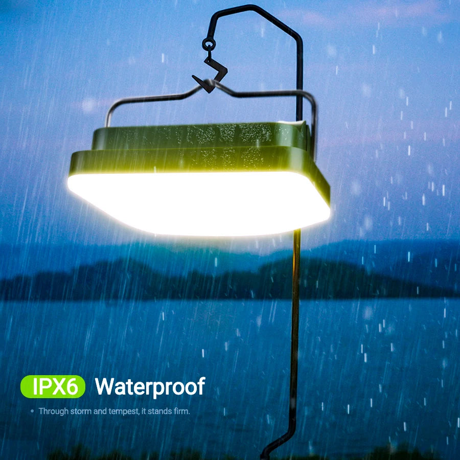 Rechargeable Camping Lamp w/ Hook-7 Light Modes, Outdoor Waterproof, Portable Lantern for Backpacking,Tent Lighting Hiking Trips