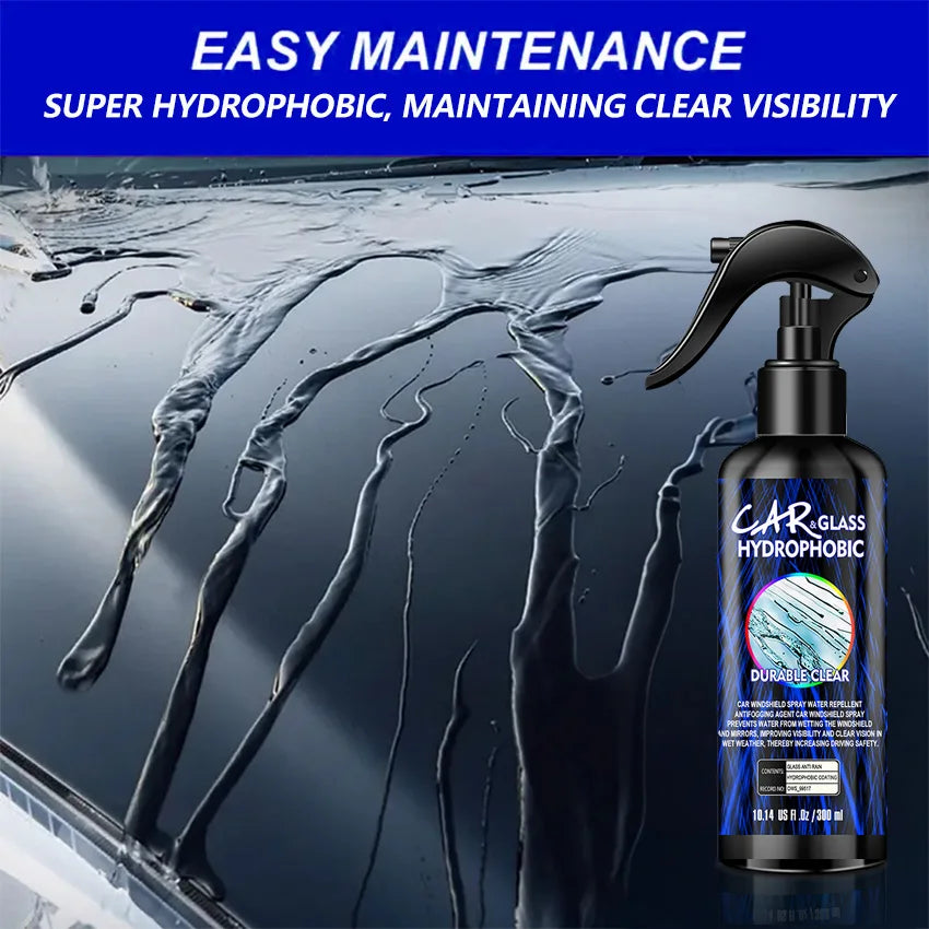 Auto-Glas-Anti-Regen-Spray, wasserabweisende Beschichtung, wasserdichter, regenfester, beschlagfreier Glasreiniger, Auto-Windschutzscheiben-Reiniger