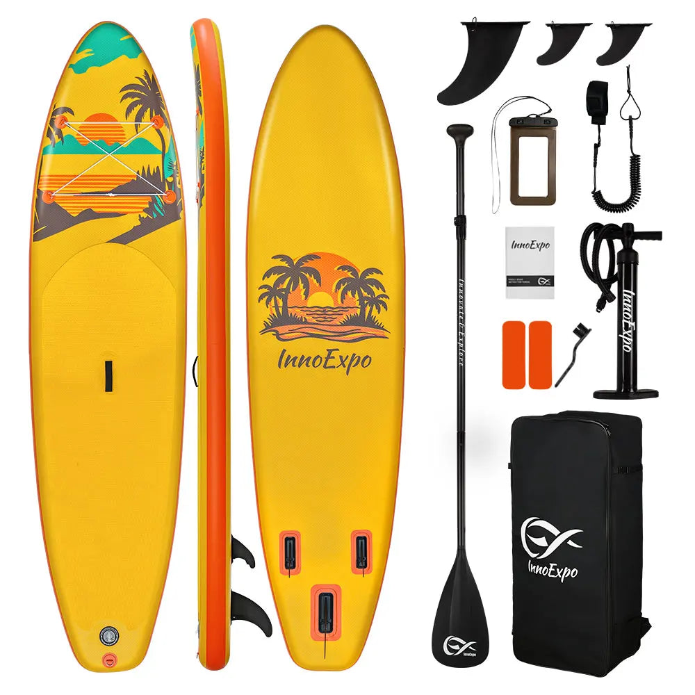 InnoExpo Inflatable Paddling Board Surf Sup Stand Up Paddling Board Non-Slip Water Sport Paddle Board 320*83*15 with Accessories