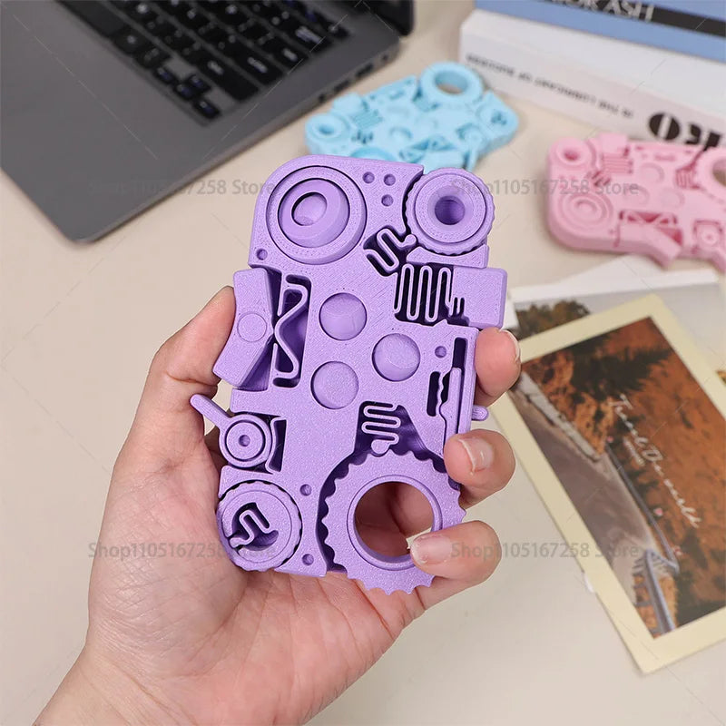 3D Printed 12 -in-1Fidget  Multi-Texture Anxiety Relief Gadget,Desk Fidget Pad for Focus Calm，Stress Relief Gadget for Adults