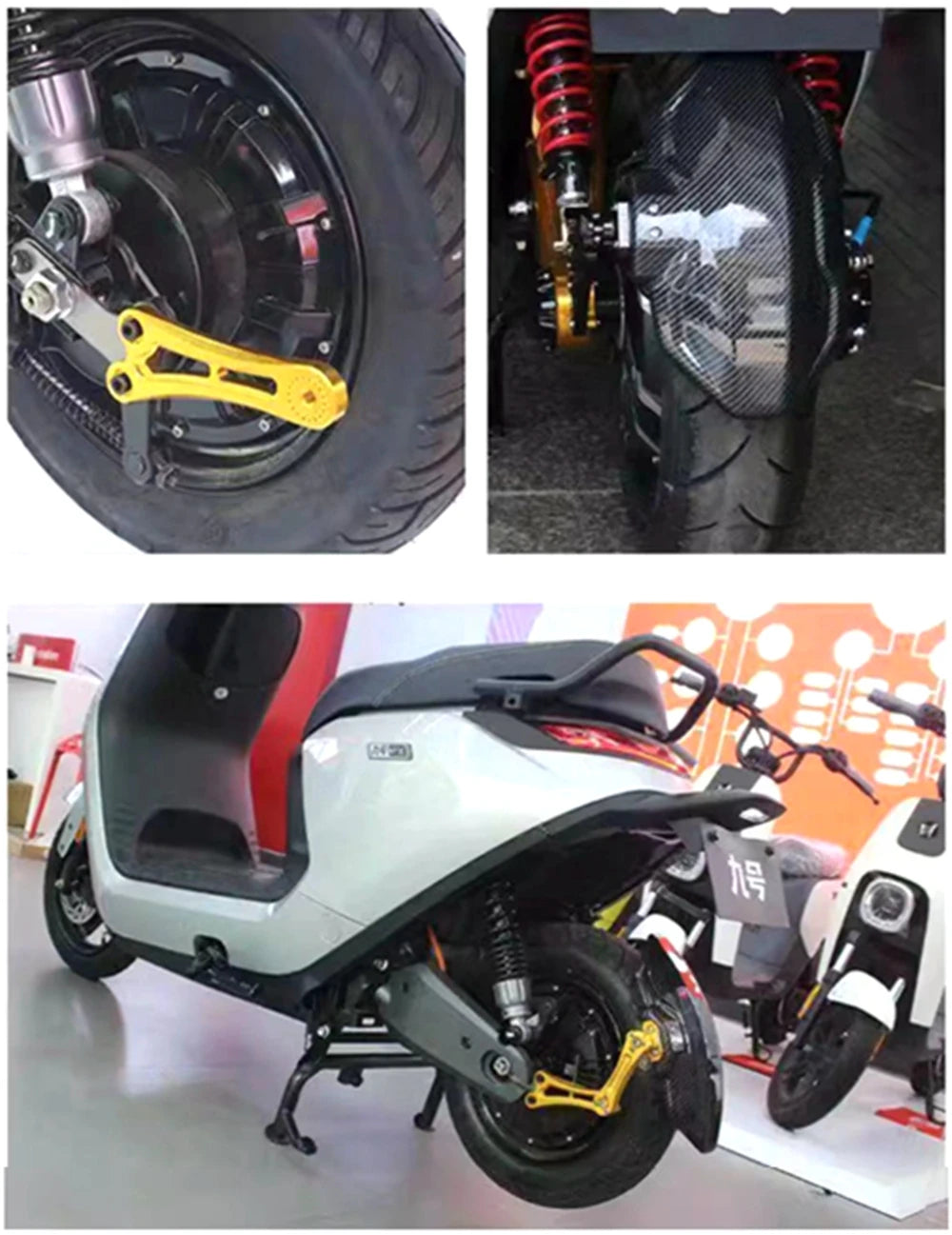 For Ninebot N70/N80C/E70/E80/E90/E100/E125/E200P/M95C E-scooter Modify Carbon Fiber Aluminium Alloy Rear Mudguard Accessories