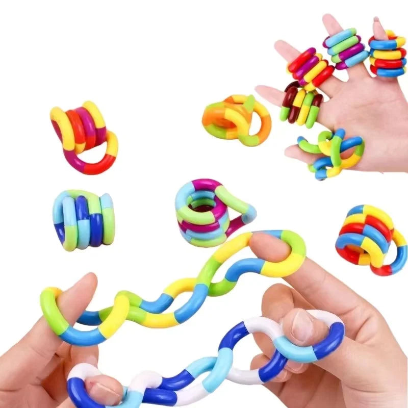 2/5PCS Sensory Fidget Toys Twist Loop Rope for Stress Relief Music Rhythm Anxiety Relief Toys for Adults Kids ADHD Tool