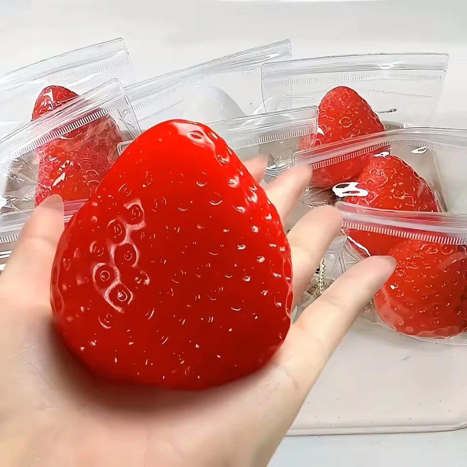 *Strawberry Taba Squishy Fidget Toy - Slow Rebound Stress Relief Toy for Kids, Adults, Office & Party Favors - Squeeze Gift
