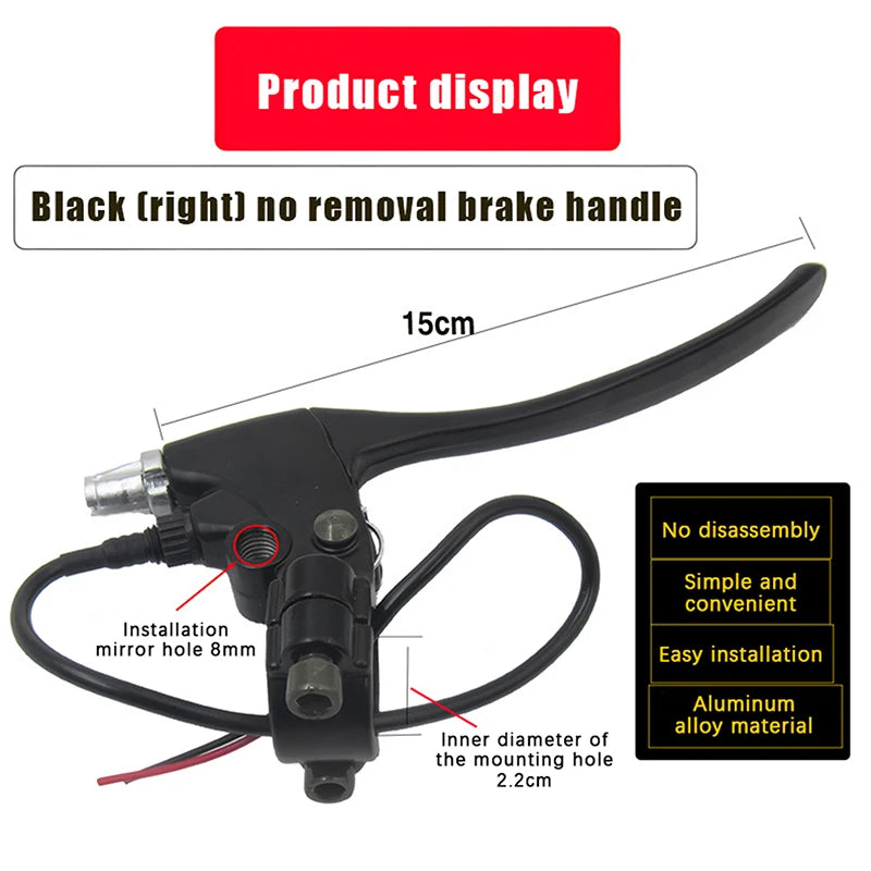 1 Pair E-Bike Rear Brake Lever Electric Bicycle Brake Handle Cycling Bike Accessory Riding Brake Tools