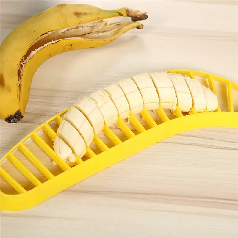Kitchen Gadgets Plastic Banana Slicer Cutter Fruit Vegetable Tools Salad Maker Banana Chopper  Kitchen Tools Cooking Cut