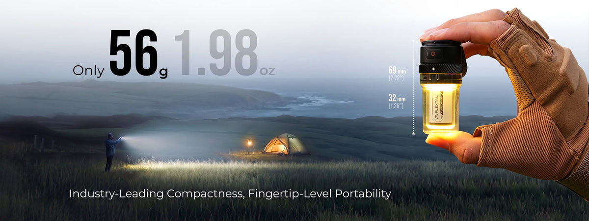 FLEXTAIL ZERO LANTERN - 56g Ultralight 2-in-1 Camping Light, 300LM Bright LED, IPX5 Waterproof for Camping Hiking Emergency