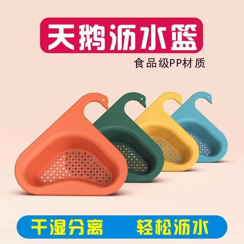 Kitchen Drain Basket Household Hangable Sink Rack Garbage Filter Drain Basket Kitchen Tools Mesh Strainer Basket Sink Strainer