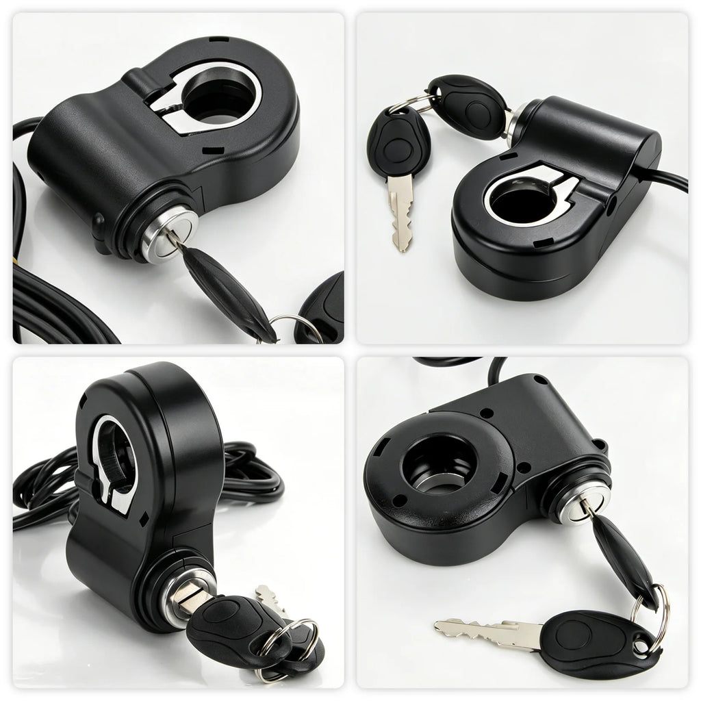 12V-72V Ebike Key Ignition 2 Wires Ignition Lock Key Switch with 2 Key for Super 73 for Ridstar Q20 Electric E-Scooter Universal