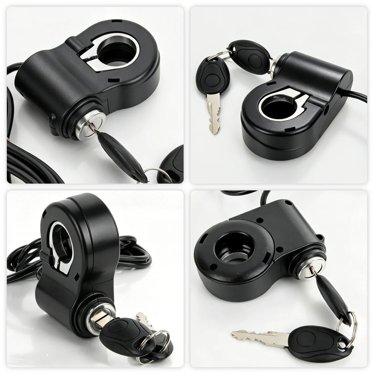 12V-72V Ebike Key Ignition 2 Wires Ignition Lock Key Switch with 2 Key for Super 73 for Ridstar Q20 Electric E-Scooter Universal