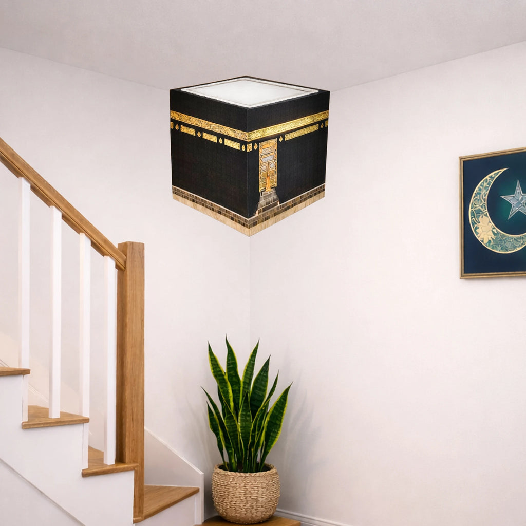 Islamic Kaaba 2D Corner Wall Sticker, 3Pcs Premium PVC Peel & Stick Removable, Waterproof & Durable Muslim Home Decor for Ramada