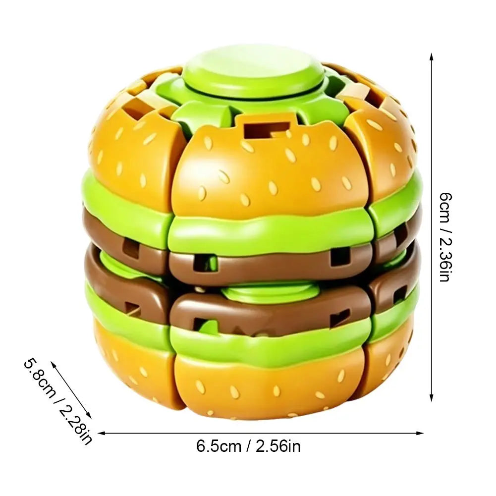 Fidget Burger Gyro Toy Stress Relief Fingertip Spinner Rotating Decompression Gyroscope for Adults