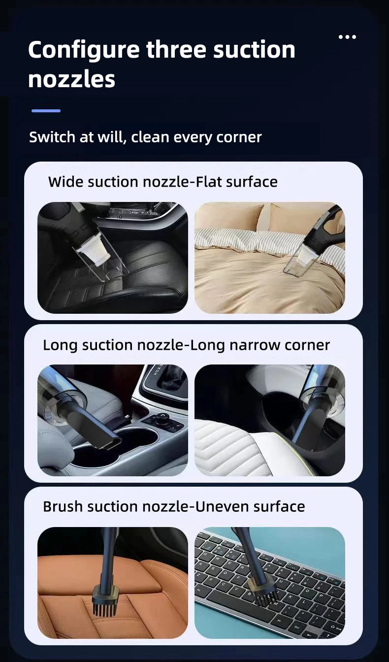 Auto-Multifunktionsstaubsauger, Handstaubsauger mit starker Saugkraft, wiederaufladbar, für Auto und Zuhause, kleiner kabelloser Staubsauger für Paare.