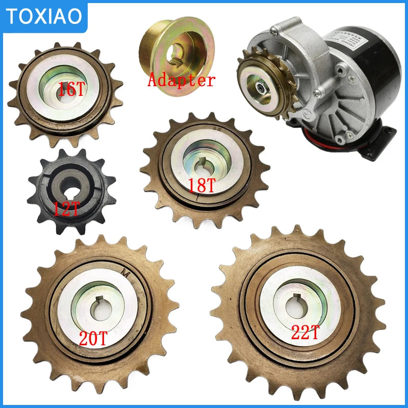 16T 18T 20T 22T Ebike Freewheel with Adaptor base for Unite Motor 1/2"x"1/8" Chain Fit #410 Bicycle Chain For Left Drive motor