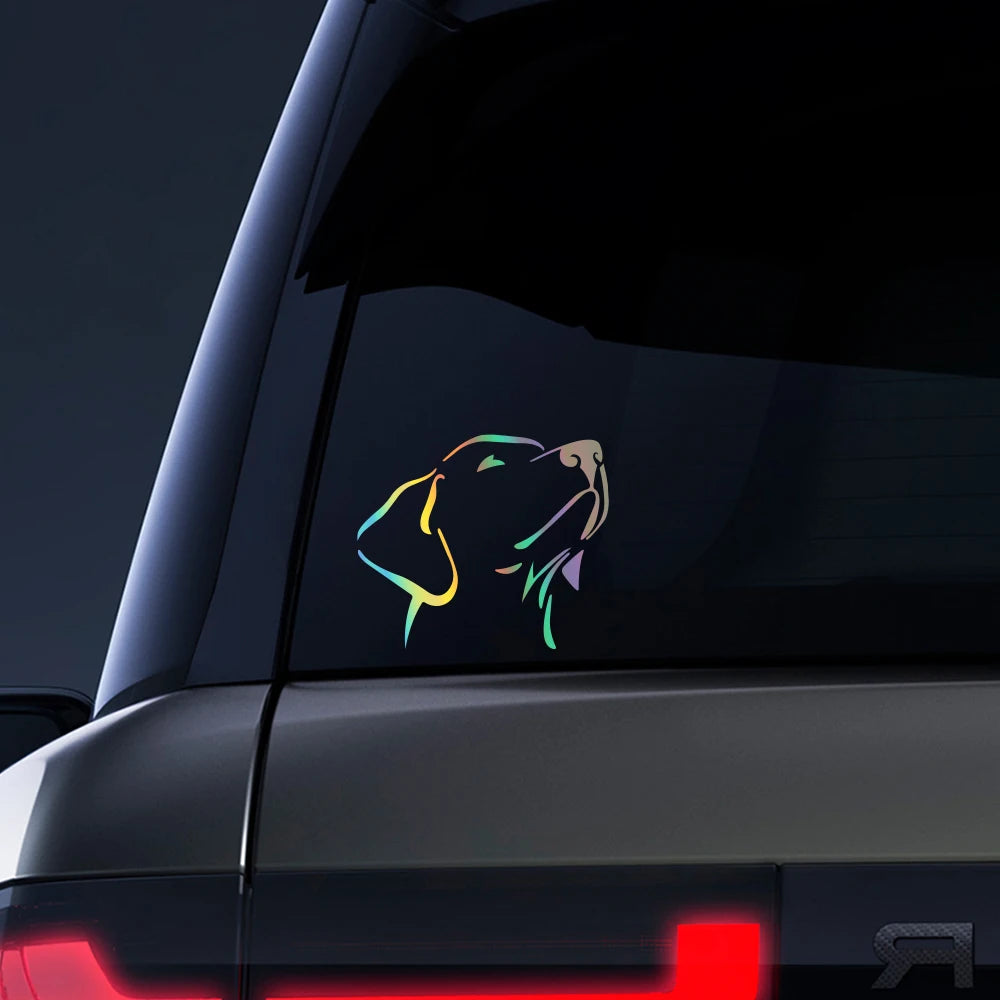 14x12cm Labrador Auto reflektierende Aufkleber Auto Vinyl Film niedlichen Hund Aufkleber für Fahrzeug fenster Motorrad Laptop Auto Zubehör