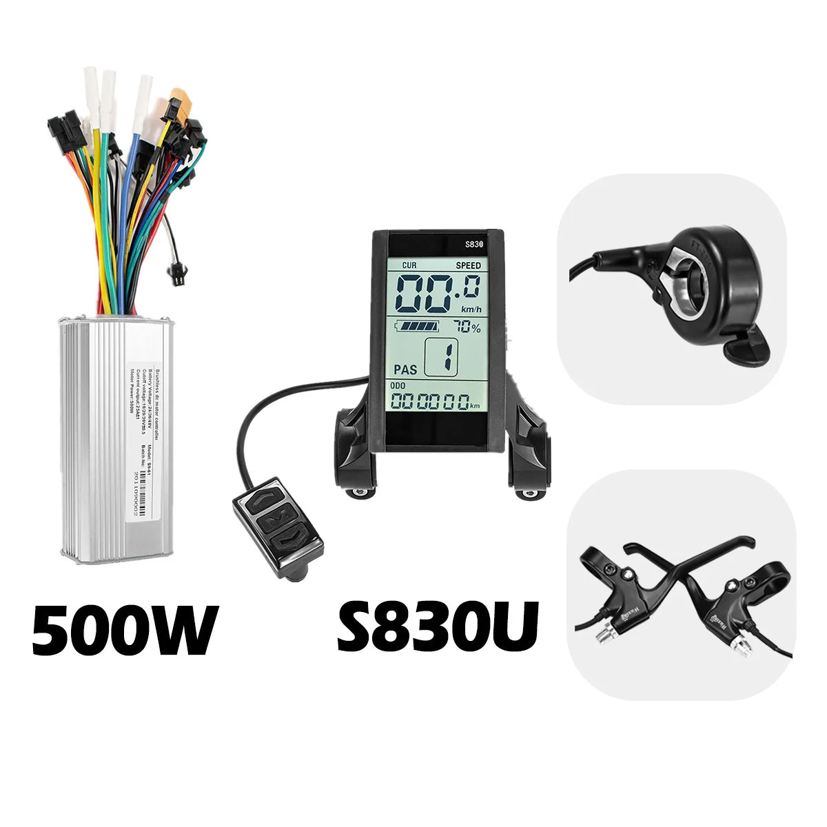 24V 36V 48V 60V Electric Bike Brushless Controller with LCD Display E-bike Accessories Parts E-Scooter 500W S886 S830 G51 S866
