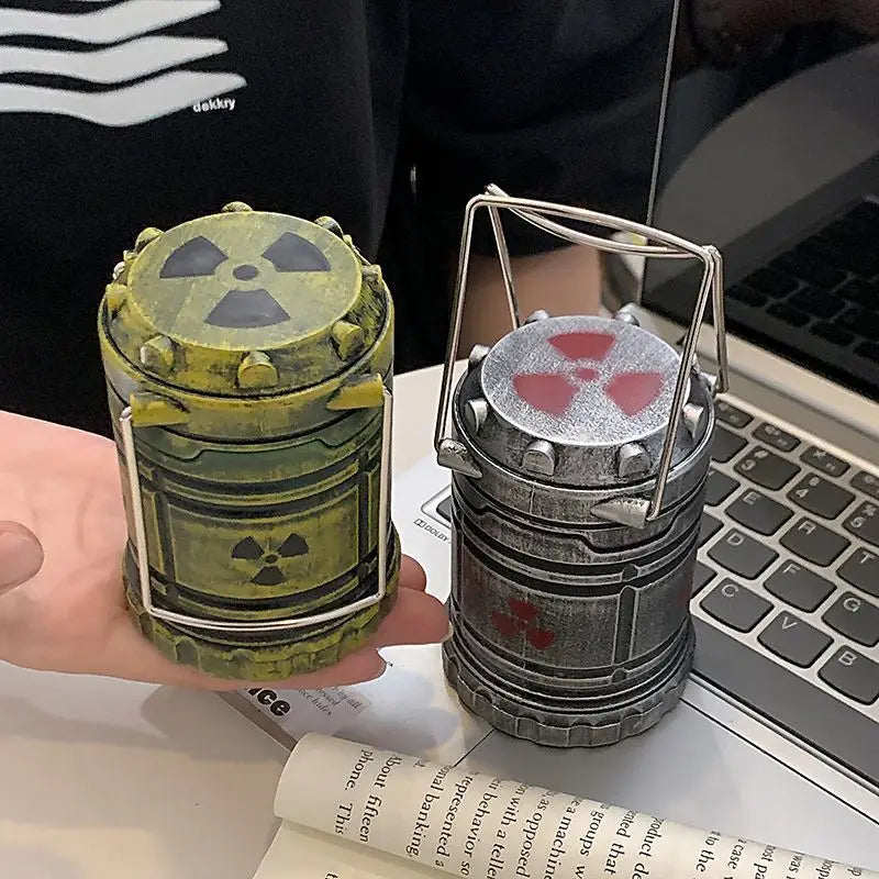 Mini Simulation Nuclear Reactor Lantern Handheld Camping Light Halloween Night Lamp Home Decorative Ornaments Gift