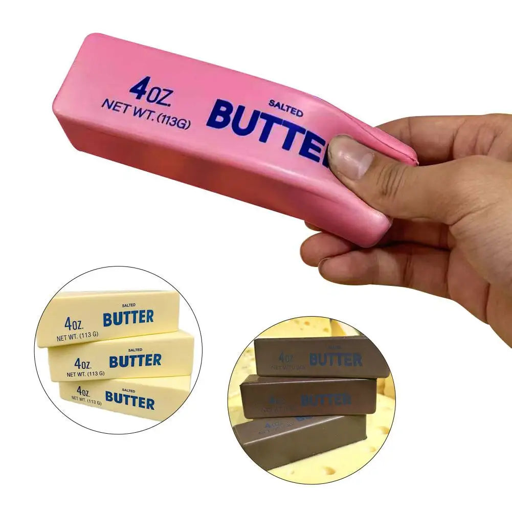 Squishy Butter Stick Fidget Toy - Slow Rising Sensory Squeeze Toy for Stress & Anxiety Relief, Cute Fake Food Desk Toy, Novelty