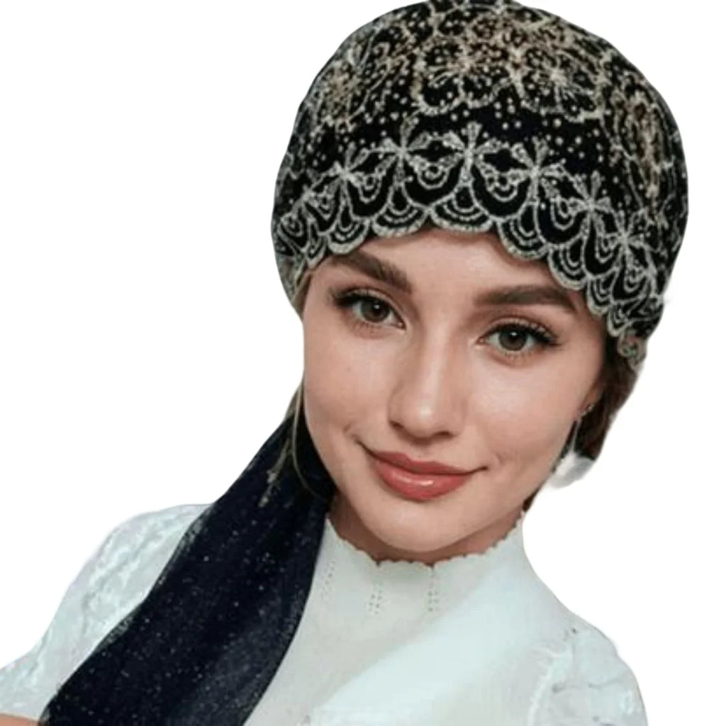Islamic Embroidery Hat Caps For Woman Muslim Hijab Headband Instant Scarf Hijab  Muslim Turban Splendid Bandana