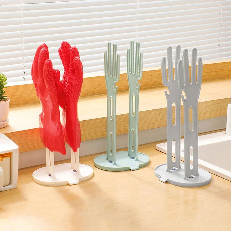 1PC Kitchen Glove Stand Holder Rubber Glover Dryer Rack Towel Holder Drain Countertop Storage Rack Kitchen Sink Accessories Tool