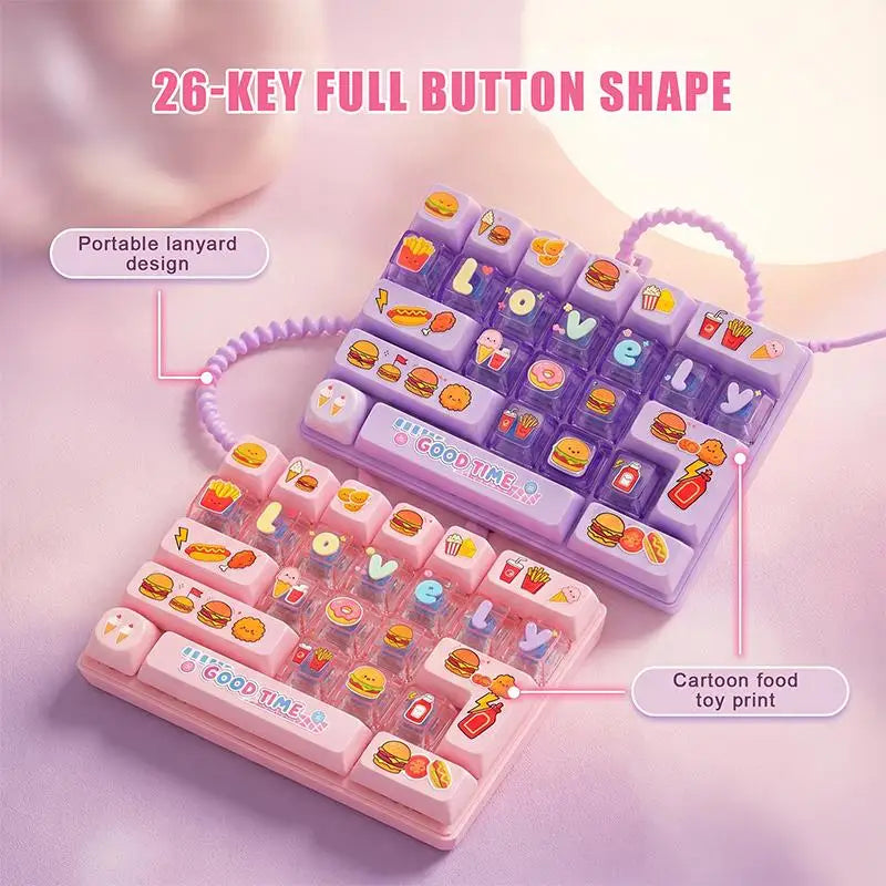 Purple Fidget Keyboard Toy With Cute Animal Patterns And Smooth Touch Perfect For Home Leisure Office Stress Relief