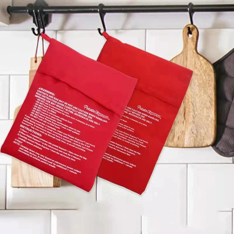 Kitchen Supplies Microwave Potato Bag Baked Potato Bag Red Pouch Cooking in Just 4 Minutes Cooker Bag Potato Bags Kitchen Tools