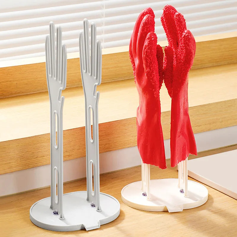 1PC Kitchen Glove Stand Holder Rubber Glover Dryer Rack Towel Holder Drain Countertop Storage Rack Kitchen Sink Accessories Tool