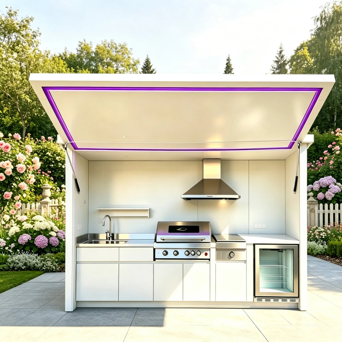 Wetterfester Outdoor-Küchenschrank Großer Stauraum Aluminium-Outdoor-Küchenschrank für Villa Garten Hinterhof BBQ Kochen