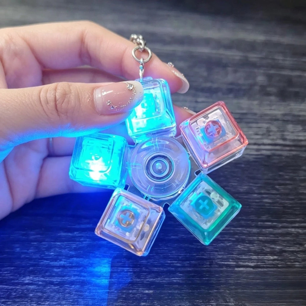 Popular Fidget Keyboard Pop It, Transparent Button Toy Spinning Top Style, Party Gift, Stress Relief for Adults Office Use