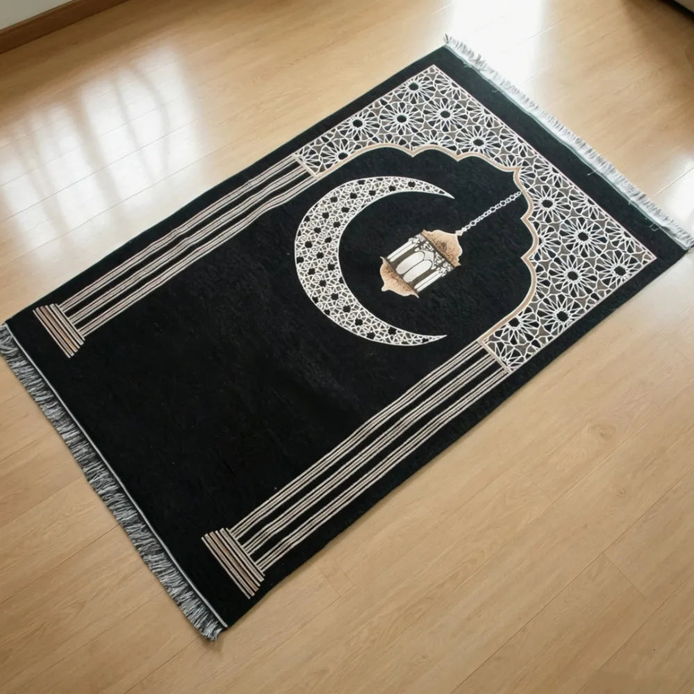 Islamic Floral Prayer Mat, Easy-to-clean Muslim Worship Rug, Foldable Skin-friendly and Wear-resistant Kneeling Blanket