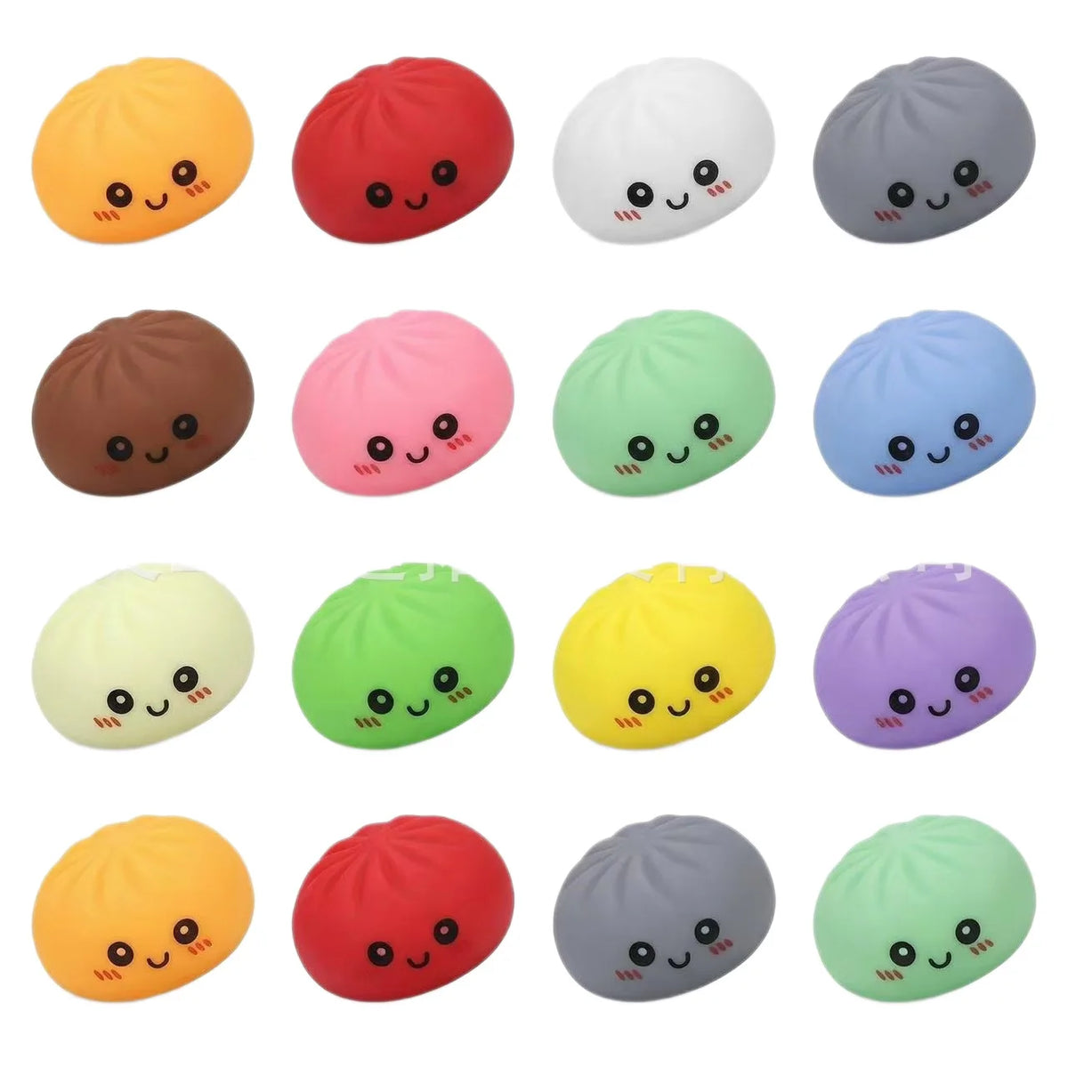 Sensory Fidget Prank Toy Colorful Mini Bun Dumpling Squishy Cute Stress Relief Squeeze Toy for Kids Adults Relieve Boredom