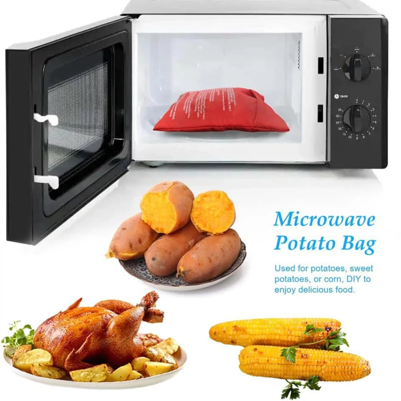 Kitchen Supplies Microwave Potato Bag Baked Potato Bag Red Pouch Cooking in Just 4 Minutes Cooker Bag Potato Bags Kitchen Tools