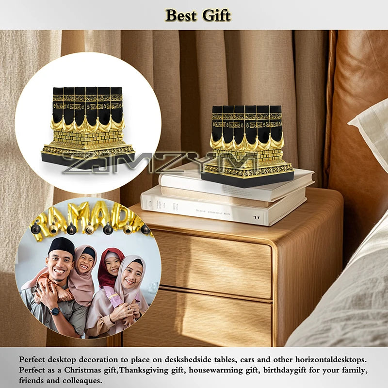 Kaaba Replica Model Islamic Muslim Turkish Ramadan Eid Islamic Gifts Home Decorations Imitation Metal Decoration
