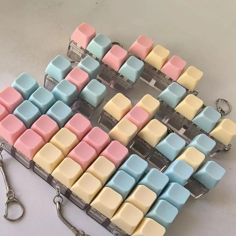 Fidget Decompression 1/4/9 Keyboard Key Toy Anti Stress Finger Keyboard Games For Adults Antistress Toys Boys Girls Keychain