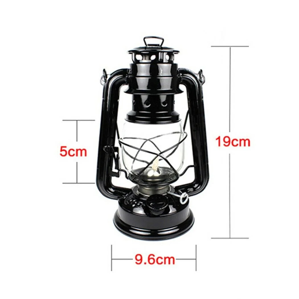 19/25cm Retro Classic Wrought Iron Lamp Lanterns Wick Portable Lights Oil Lantern Camping Hiking Home Decor