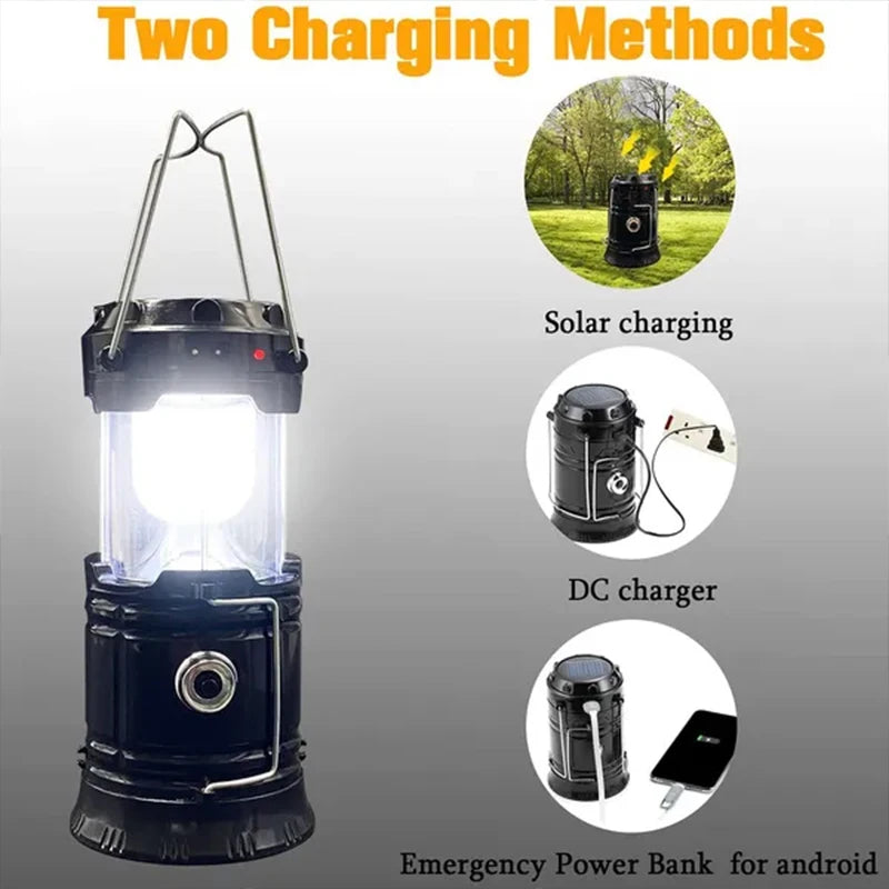 1/2Pack 6 in 1 Multifunction Lantern, LED Solar Camping Lanterns, USB Rechargeable Portable Flashlight, Waterproof Ultra Bright