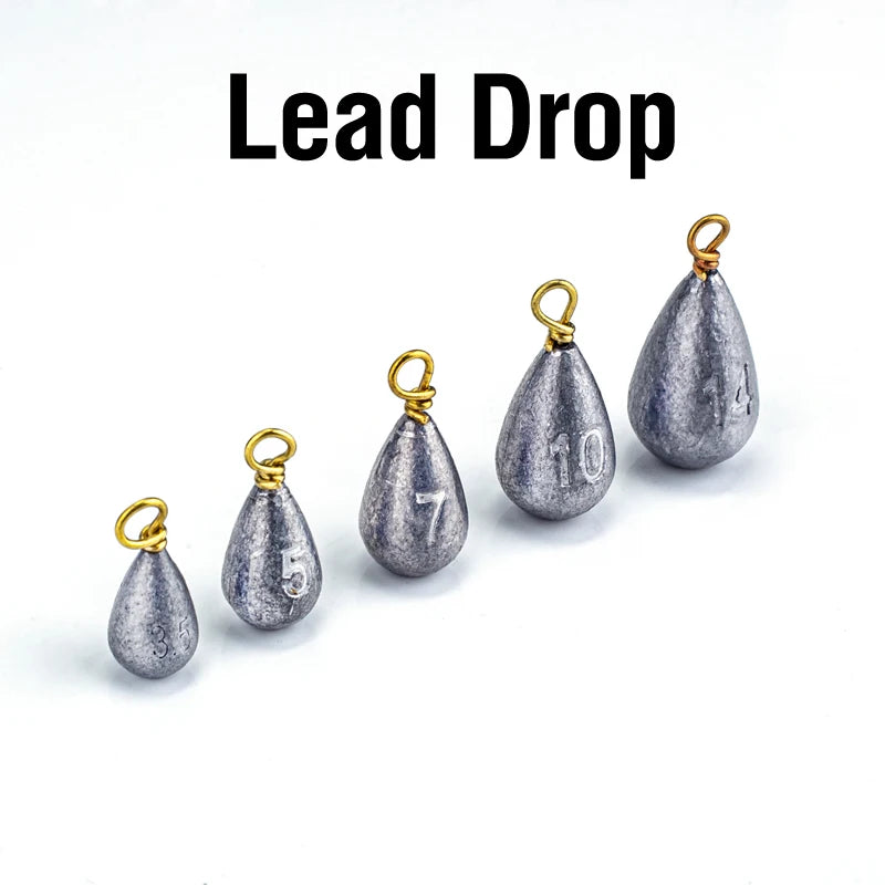 22Pcs Lead Fishing Sinker 3.5g/5g/7g/10g/14g Weight Sinker Boxed Bell Drop With Brass Swivels Fishing Gear Lead Sinker