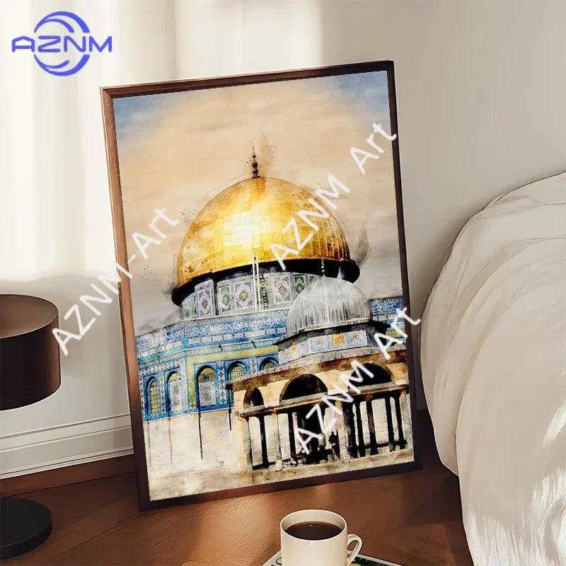 Islamic Masjid Mosque Allah Mecca Medina Kaaba Sacred Place Posters Canvas Painting Print Wall Art Pictures Living Room Decor
