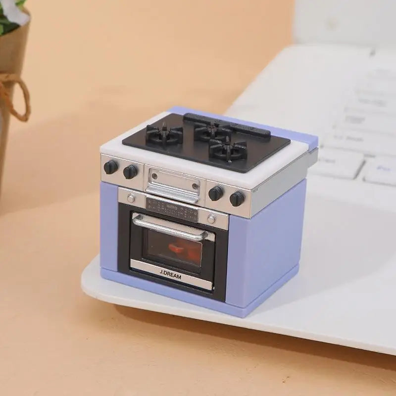 1 Set Dollhouse Miniature Simulation Kitchen Utensils Gas Stove Model Kitchen Accessories For Doll House Decor Pretend Play Toys