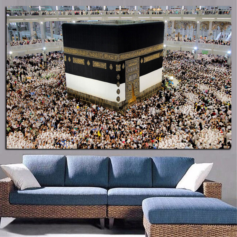 Islamic he Mosque Wall Art Canvas Prints Arbic Kaaba Al Masjid An Nabwi Islamic Canvas Poster Living Room Decor Paintings