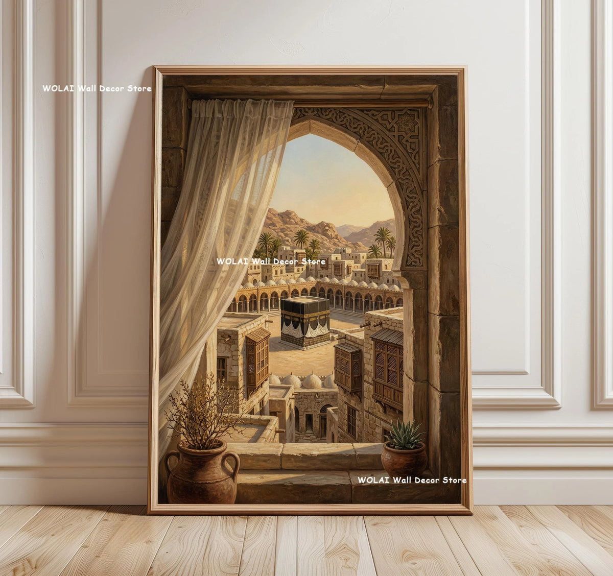 Islamic Medina Arch Canvas Prints Mosque Architecture Mediterranean Olive Tree Lemon Wall Art Posters for Modern Home Decor Gift