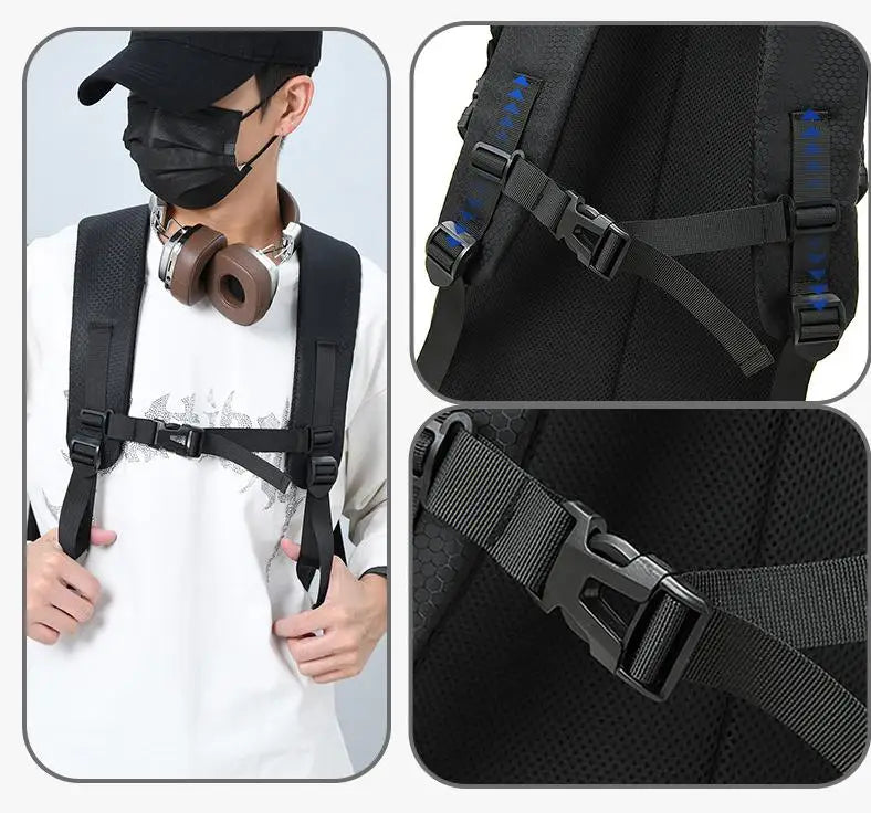Funktioneller Rucksack für Reisen, Sport, Bergsteigen, Wandern, großes Fassungsvermögen, wasserdicht, leicht, Computer-Schultasche