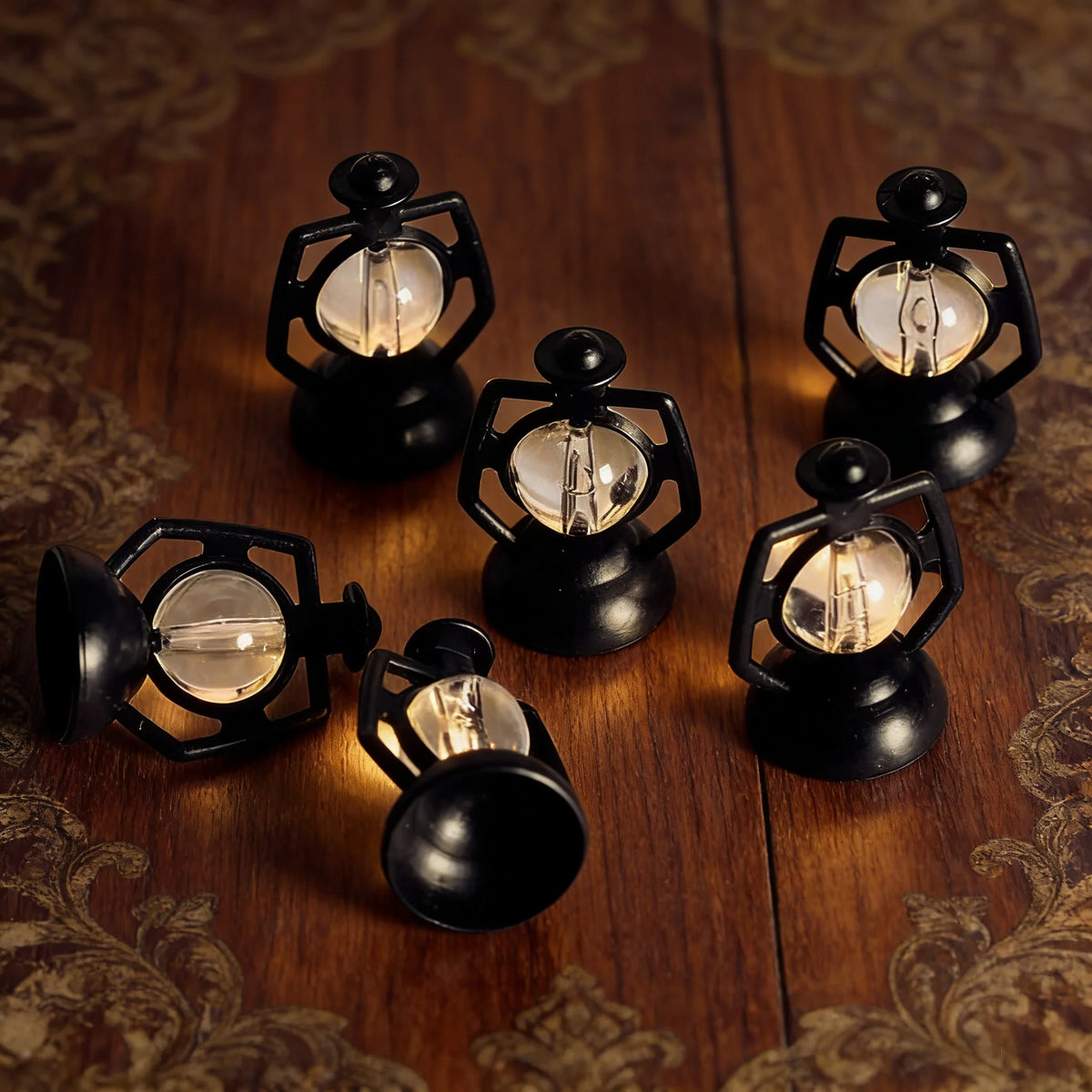 10Pcs Dollhouse Retro Pony Lantern Simulation Cande Light Night Light Doll House Miniature Kerosene Lamp Home Decor