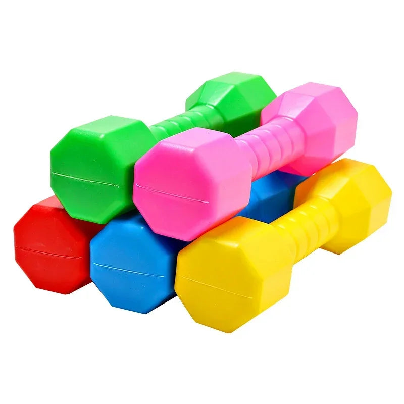 2pcs Children Dumbell Plastic Fitness Equipment Kids Training Performance Outdoor Dancing Tool Workout Exercise Colorful Toy
